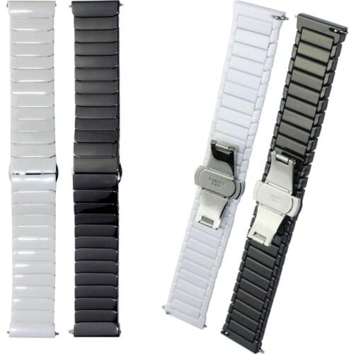 Glossy Ceramic Watch Band for Samsung Gear S3 Strap 22mm Bracelet for Gear S3 Frontier S3 Classic Band with Pins