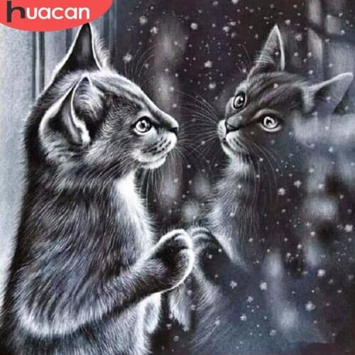 HUACAN 5d DIY Diamond Embroidery Cat Diamond Painting Full Square New Arrival Diamond Mosaic Rhinestones Pictures Home Decor