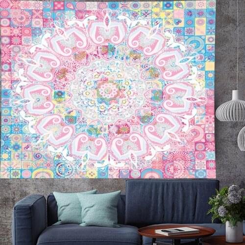 Indian Mandala Tapestry Bohemian Retro Geometry Polyester Wall Hanging Table Cloth Curtain Blanket Yoga Mat Blanket Sandy Beach