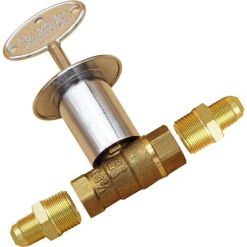Earth Star 1/2" NPT Brass Gas Control Key Valve for Outdoor Fire Pit