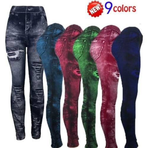 Imitation Jeans Leggings Women Pencil Pants Spring Autumn Push Up Womens Clothing Legging Fitness Sexy Legging Woman Clothes