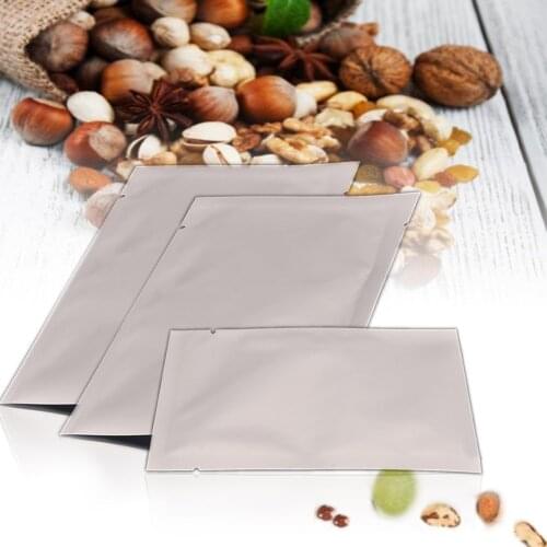 100pcs Silver Aluminum Foil Mylar Bags Vacuum Sealer Food Saver Bag Storage Pouches For Kitchen Tools