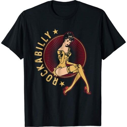 Rockabilly Pinup Girl T-Shirt new 2019 MenS Casual Letter Printed Top Quality Printed Shirts