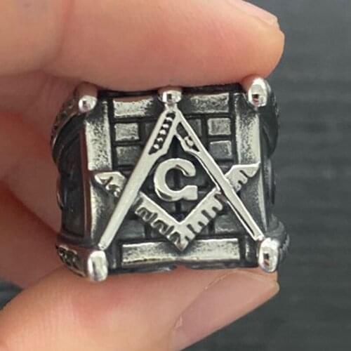 Drop ship Master sun masonic ring Mens 316 stainless steel jewelry Masonic Biker Ring Freemasonry ring Jewelry