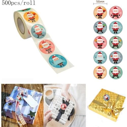 500pcs/roll Label Stickers Christmas Gift Decoration Sticker Package Stationery Stickers Festival Decorations Seal Labels