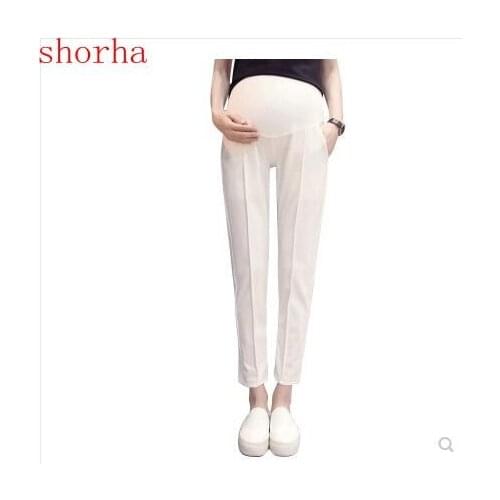 2018 Black and white new Belly Maternity Pants Elastic Waist Pencil Trousers Clothes for Pregnant Women Pregnancy Pants