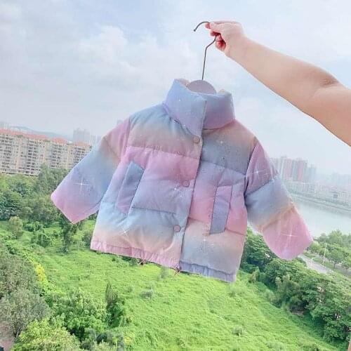 New 2021 Winter Children Cotton Padded Jacket for Girls Thickened Warm Coat Kids Girls Fashion Snowsuit Teenager Outerwear D172