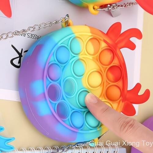 New Decompression Creative Silicone Pop Pencil Case Bubble Fidget Toys Antistress Pops Soft Squishy Kids Toys Gifts Tie Dye Game