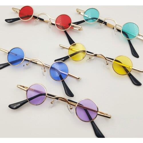 Driving Eyewear Fashion Design Retro Small Round Sunglasses Vintage Shades Sun Glasses for Men Women Anti-blue Light Eyeglasses
