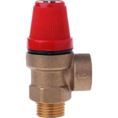 1Pc 1/2"BSPBrass Safety Valve Drain Relief Swithch For Solar Water Heater Inner&Outer Wire
