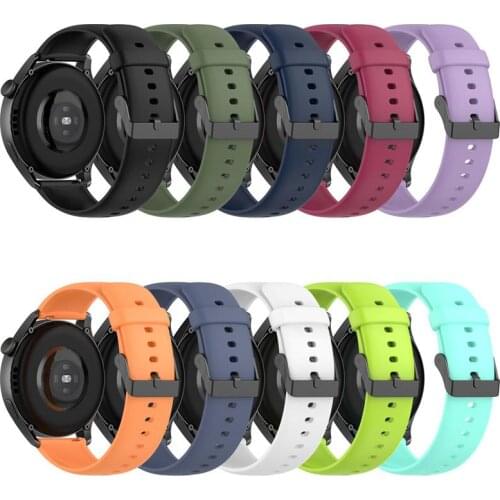 20mm/22mm strap For Samsung Galaxy watch Active 2/3/46mm/42mm/Gear S3 Frontier Silicone bracelet Huawei watch GT 2/2e/pro band