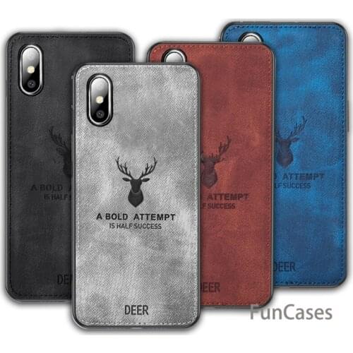 Elk Deer Case For Xiaomi Mi A2 Lite /Mi Max 3 Pro/Mi 6X Case Fashion Cloth Texture Silicon Cover For Xiaomi A2 Lite 6 Pro