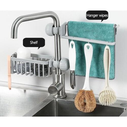 Faucet Sink Rag Rack Drain Basket Kitchen Storage Kitchen Accessories Room Organizer Simple Creative Detachable Shelf