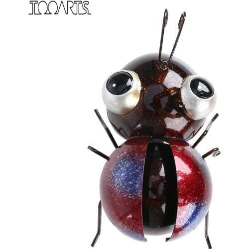 Tooarts Ladybug Wall Decoration Iron Cartoon Ladybug Fun Decoration Handicraft Garden Decor Natural Farmhouse Style