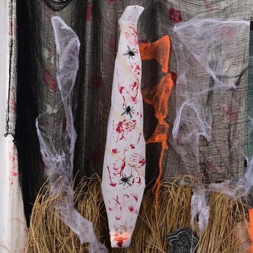 Halloween decorations mummy hanging ornaments voice - activated induction luminescence sound scary props layout