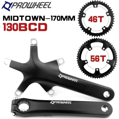 Prowheel Bicycle 170mm Crankset 130BCD 46T 56T Chainring Single Plate for Folding Bike Crankarm Light Weight