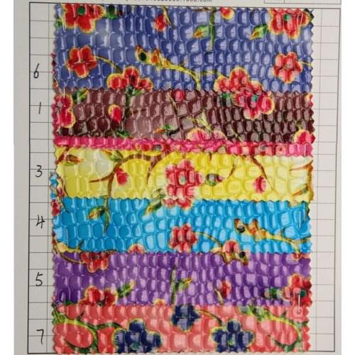 10 yards fish and flower printe waterproof fabric/ synthetic PVC leather/ decoration material/ handbag leather fabric wholesale
