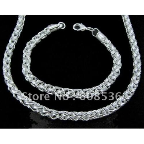 Fashion jewelry Hot S925 sterling Silver color Jewelry MENS Necklace & bracelet, jewelry, Christmas gift S149
