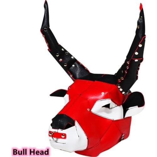 Funny Sex Toys of Leather Bull Head Mask Exotic Accessories for Men Women Fetish Bdsm Bondage Cosplay Flirt Erotic Products