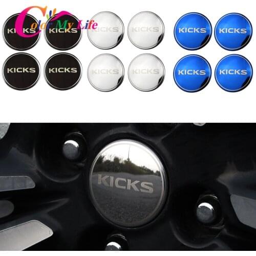 Color My Life 4Pcs/Set Stainless Steel Car Center Wheel Protection Cover Trim Sticker for Nissan Kicks 2017 - 2021 Accessories