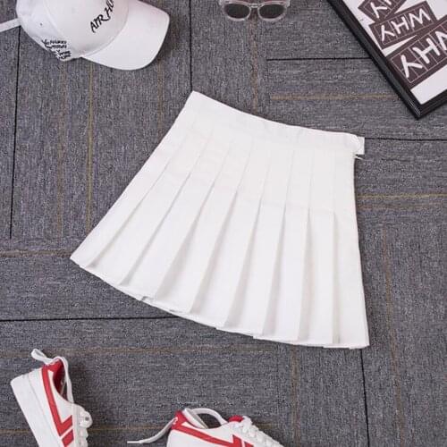 2019 New Women Fashion Summer High Waist Pleated Skirt Wind Cosplay skirt Female Mini Skirts with Under Short