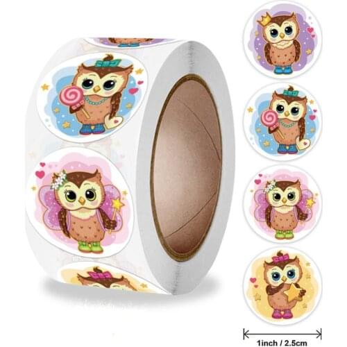 Zoo Animals Stickers for Kids Classic Toys StickerSchool Teacher Reward Sticker 4 Designs Pattern Owl