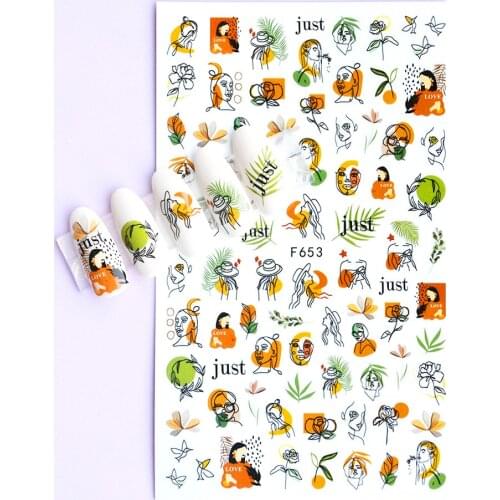 1Sheet Summer High-End Nail Sticker Hyuna Nails Patch Waterproof Decals Translucent Very Thin Can Directly Donnected Decorations