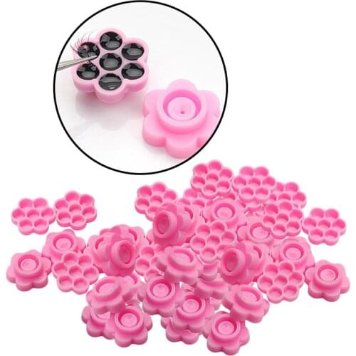 100pcs Eyelashes Blossom Cup Eyelashes Glue Holder Plastic Stand Quick Flowering For Eyelashes Extension Makeup Tools