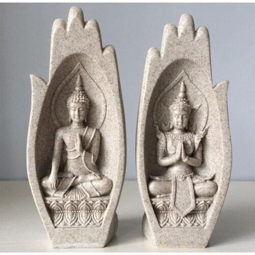 2Pcs Hands Sculptures Buddha Statue Monk Figurine Tathagata Modern Yoga Home Decor Office Decoration Accessories
