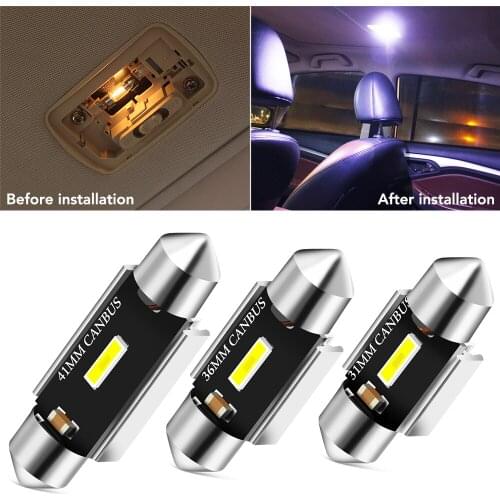 2pcs CSP Chips Canbus C5W C10W Led Bulb 31mm 36mm 41mm Car Festoon Light Interior Dome Reading Lights 6000K Pure White