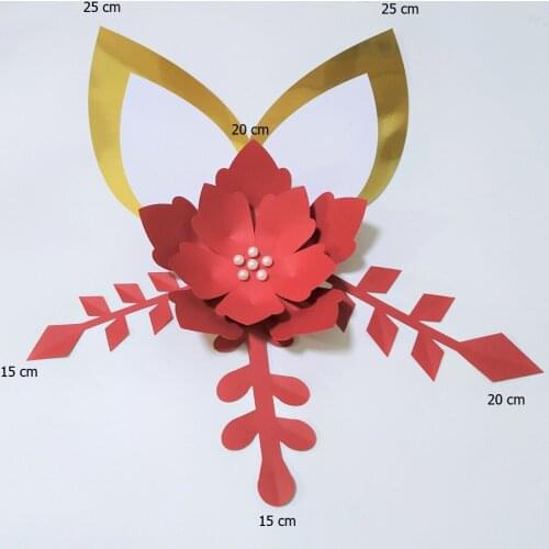 2019 Red DIY Cardstock Paper Flowers Artificial Flower For Birthday Backdrop Decorations Special Party Deco
