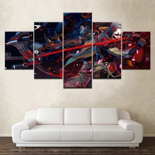 Canvas Printed Wall Art 5 Panel Watch pioneer Genji And Hanzo Pictures Home Decor bedroom Game Modular Poster Artwork