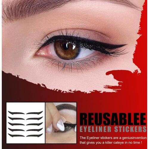 5 Pairs/Sheet Eyeliner Eyes Sticker Eyes Stickers Reusable Double Plastic Self-adhesive Eyeshadow Sticker for Eye Makeup