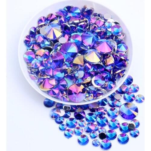 Acrylic Rhinestones Flatback Pointed 5000pcs 6mm Many AB Colors Imitation Glue On Beads For Crafts Garments Accessories