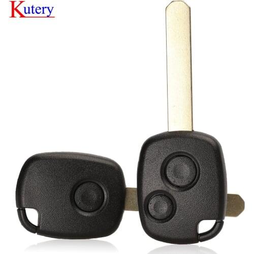 Kutery Car Key Shell For Honda CRV Odyssey Fit City Civic Accord 1/2 Buttons With Uncut Key Blade Remote Key Case Fob Cover