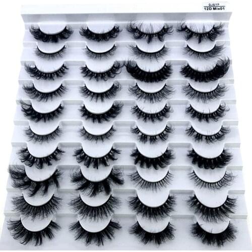 HBZGTLAD 20 pairs natural false eyelashes fake lashes long makeup 3d mink eyelashes eyelash extension mink eyelashes for beauty