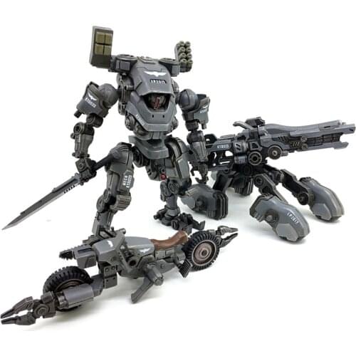Estartek JOY TOY 1:27 Ferric Mecha TIEKUI MECH TK01 Armor Motorcycle Double Turret Block Toys for Holiday Gift &Car Decoration