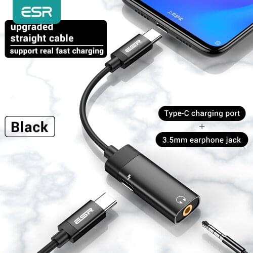 ESR USB C to Jack 3.5 Type C Cable Adapter For Huawei P20 Pro Xiaomi Mi 6 8 9 se Note USB Type-C 3.5mm AUX Earphone Converter