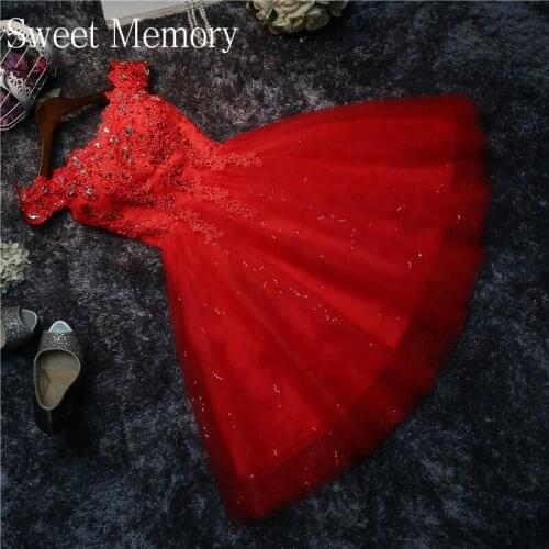 SW0103 Custom Made White Red Short Bridesmaid Dresses Boat Neck Lace Up Wedding Party Prom Gown Graduation Vestidos Sweet Memory