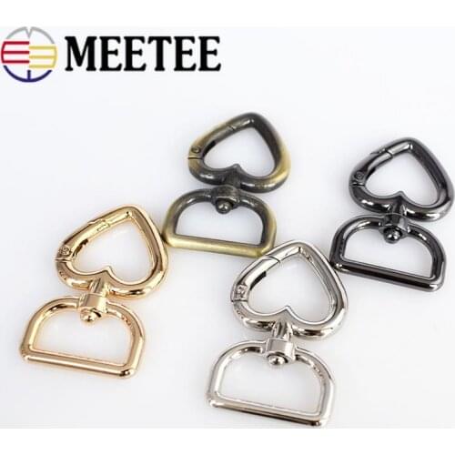 10/30pcs Heart Metal Buckles for Bag Handbag Strap Clasp Keyring Dog Chain Swivel Trigger Clips Snap Hook DIY Leather Craft