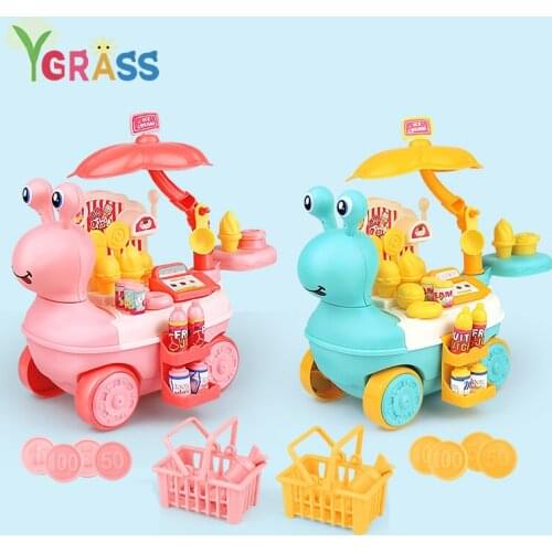 Mini Vending Machine Counter Goods Toys Candy Ice Cream Truck Pretend Play Shopping Money Cash Register Toy For Girl Gift