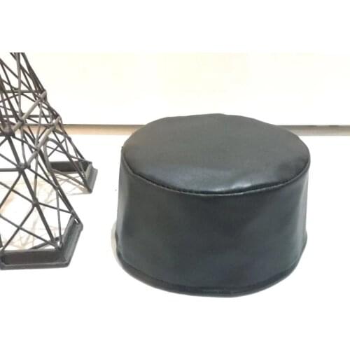 Mens PU Leather Muslim Islamic Prayer Hats Turkish Skull Cap Indian Hat Topi Kufi Islamic Prayer Beanie musulman hombre