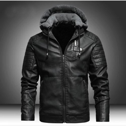 Men Winter New Leather Jackets Coat Motorcylce Casual Fleece Thicken Motorcycle PU Jacket Biker Warm Leather Men Brand Clothing