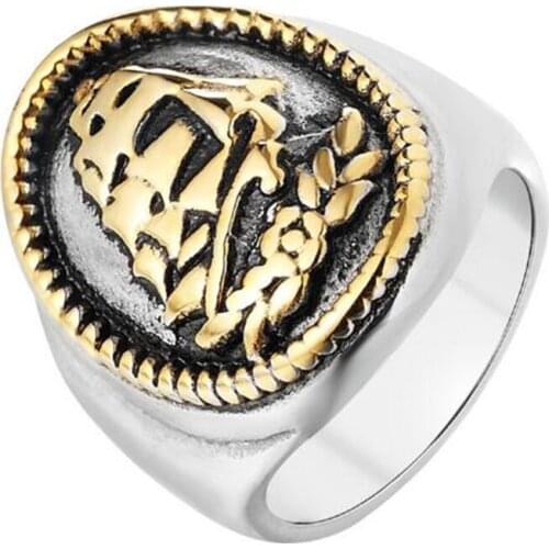 Stainless Steel Mens Sailboat Sea Ring Jewelry Gift Gold Venture Ship Sea Rings Jewellery Gift For Him Size 7-13