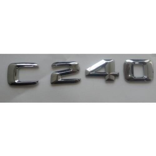 Chrome 3D ABS Plastic Car Trunk Rear Letters Badge Emblem Decal Sticker for Mercedes Benz C Class C240