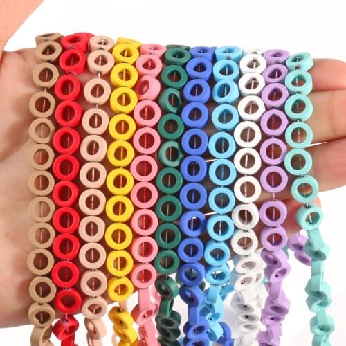 Natural Hematite Stone Multicolor Rubber Ring Shape Loose Round Circle Beads for Accessories Jewellery Making Diy Bracelet 15"