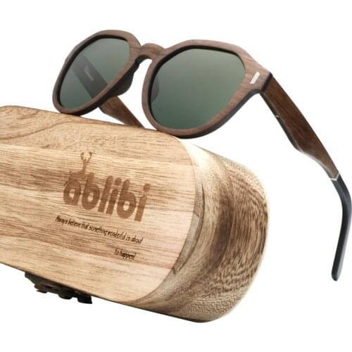 Ablibi New 2018 Sunglasses Walnut Wood Shades for Men Womens Polarized Wooden Bamboo Sunglasses lentes de sol de mujer