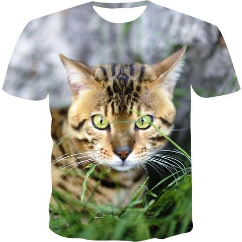2020 New Hot Sale Summer Top 3d Printed Cat Series Short Sleeve T -Shirt Factory Direct Sales