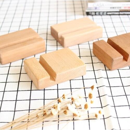New Products Wooden Mobile Phone Holder Natural Wood Mobile Cell Phone Stand Universal Wood Phone Stand for Cellphone