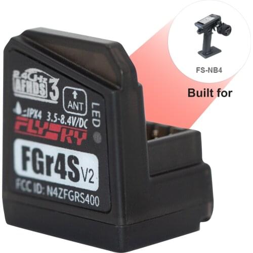 Flysky FGR4S V2 Receiver AFHDS 3 Built-in Single-Antenna Bidirectional PWM /PPM / IBUS Receiver for Flysky NB4 RC Transmitter
